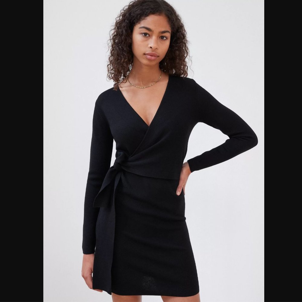 Long sleeve, wrapped dress